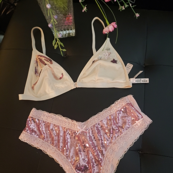 sequin bra and panty set